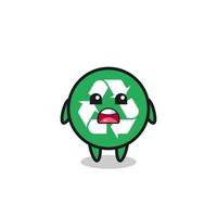 recycling illustration with apologizing expression, saying I am sorry vector