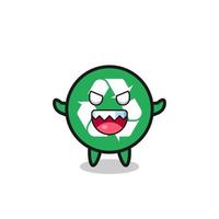 illustration of evil recycling mascot character vector