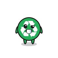 cute recycling mascot with an optimistic face