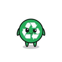 recycling cartoon with an arrogant expression vector