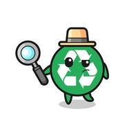 personaje detective de reciclaje está analizando un caso vector