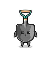 the bored expression of cute shovel characters vector