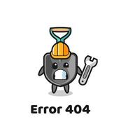 error 404 con la linda mascota de la pala vector