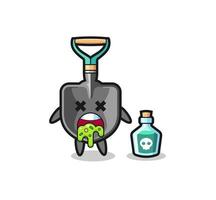 illustration of an shovel character vomiting due to poisoning vector