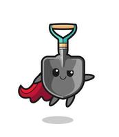 cute shovel superhero character is flying vector