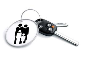 Car keys with keyring and currency symbol photo
