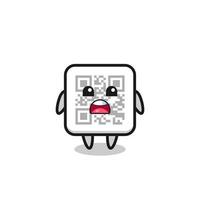 qr code illustration with apologizing expression, saying I am sorry vector