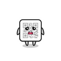 disappointed expression of the qr code cartoon vector