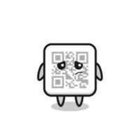 the lazy gesture of qr code cartoon character vector