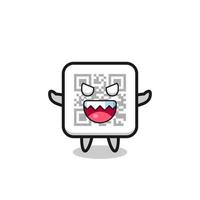 illustration of evil qr code mascot character vector