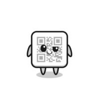 qr code cartoon with an arrogant expression vector