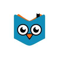 logotipo de dibujos animados de aves de libro para niños vector