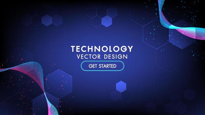 Abstract technology background Hi-tech communication concept, technology, digital business, innovation, science fiction scene vector illustration with copy-space.