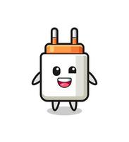 illustration of an power adapter character with awkward poses vector