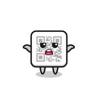 qr code mascot character saying I do not know vector