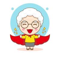 cute hero grand mother cartoon character