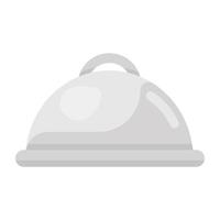 Food cloche icon in modern flat style vector