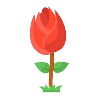 A fragrant flower flat icon, rose vector