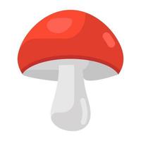 Flat icon design of mushroom, flat vector in editable style