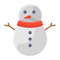 Snowman flat icon design, snow sculpture vector