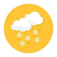 It's snowing winter, snowflakes falling from cloud in slow motion denoting snow falling icon vector