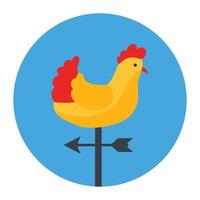 A weather vane icon in flat design, weathercock vector