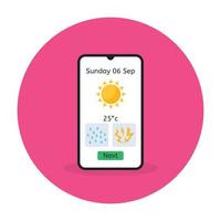 Trendy flat design of mobile weather app icon vector
