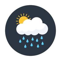 Flat style of rain, cloud raining icon in trendy style vector