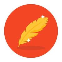 Feather pen icon design, vector of quill pen in modern editable style