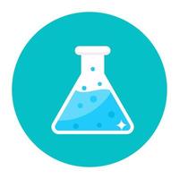 Trendy flat rounded icon of erlenmeyer flask vector