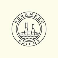 bridge line style logo icon template design. suramadu, vector illustration design