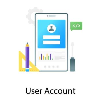 vector de cuenta de usuario móvil en diseño degradado