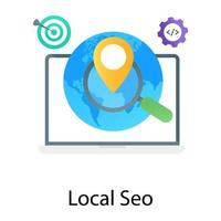 vector de gradiente seo local, página web con investigación global