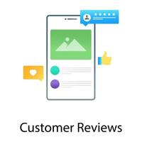 Rating chat bubble with mobile, gradient vector of customer reviews