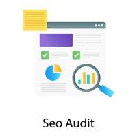 Seo audit vector in gradient editable conceptual design