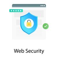 Web security gradient vector, webpage login with security shield