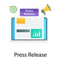 Online printed media, gradient vector of press release