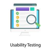 Usability testing concept in gradient style, content searching vector