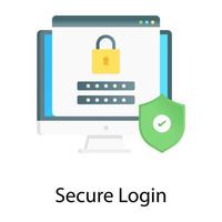 Secure login gradient vector, web page with security shield vector