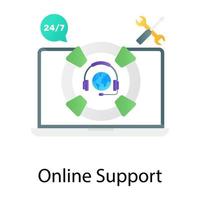 Digital customer service, gradient vector of online support