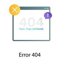 Webpage not found, gradient vector design of error 404