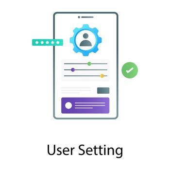 vector de configuración de usuario en estilo degradado