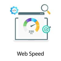 Online testing speed, web traffic vector in design