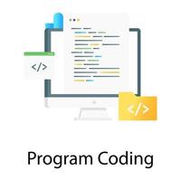 Editable modern style vector of program code in flat gradient design