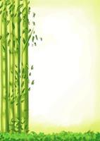 ilustración vectorial pintada a mano de fondo de bambú verde con copyspace