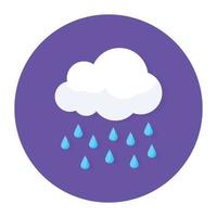 Flat style of rain, cloud raining icon in trendy style vector