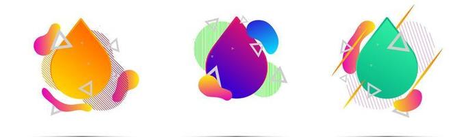 Abstract element shape design. gradient geometric lines, dots, liquid. Fluid design vector illustration.