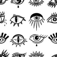Evil Seeing eye symbol. Occult mystic emblem, graphic design. Esoteric sign, decorative style. Vector illustration.