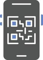 estilo de icono de código qr móvil vector