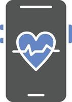 Mobile Heart Rate Icon Style vector